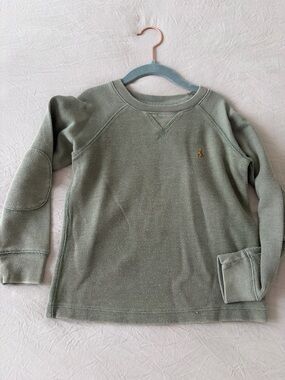 GUC GAP kids 5T Sage Green Waffle Crewneck Sweater